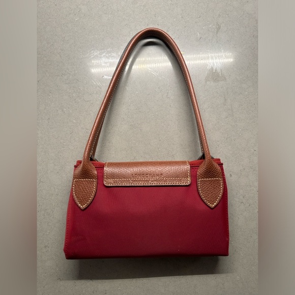 Longchamp le Pliage Small Tote Handbag Burgundy Nylon - Picture 2 of 6